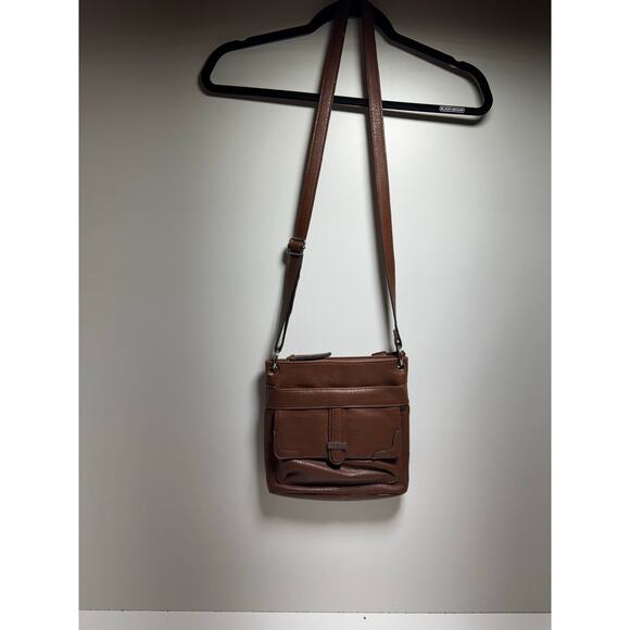 Franco Sarto  town Leather Cross Body Zippered Handbag Purse Boho Adjustable - Picture 2 of 14